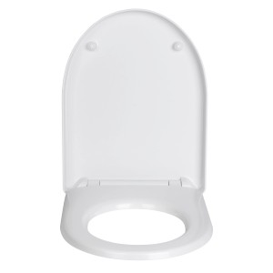 Weißer Wenko WC-Sitz Sindia aus Duroplast mit Easy Close Absenkautomatik.