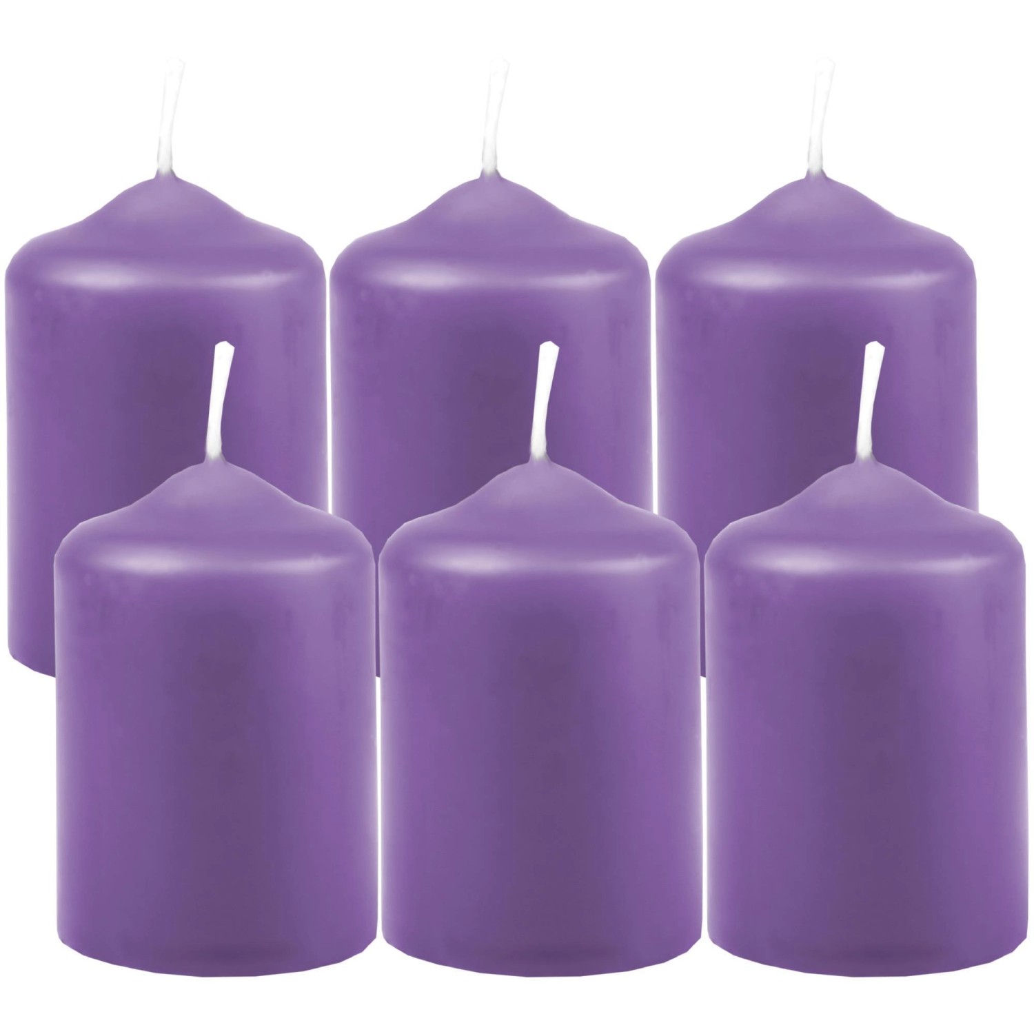 HS Candle Stumpenkerzen Ø4cm 6er Pack Lila günstig online kaufen