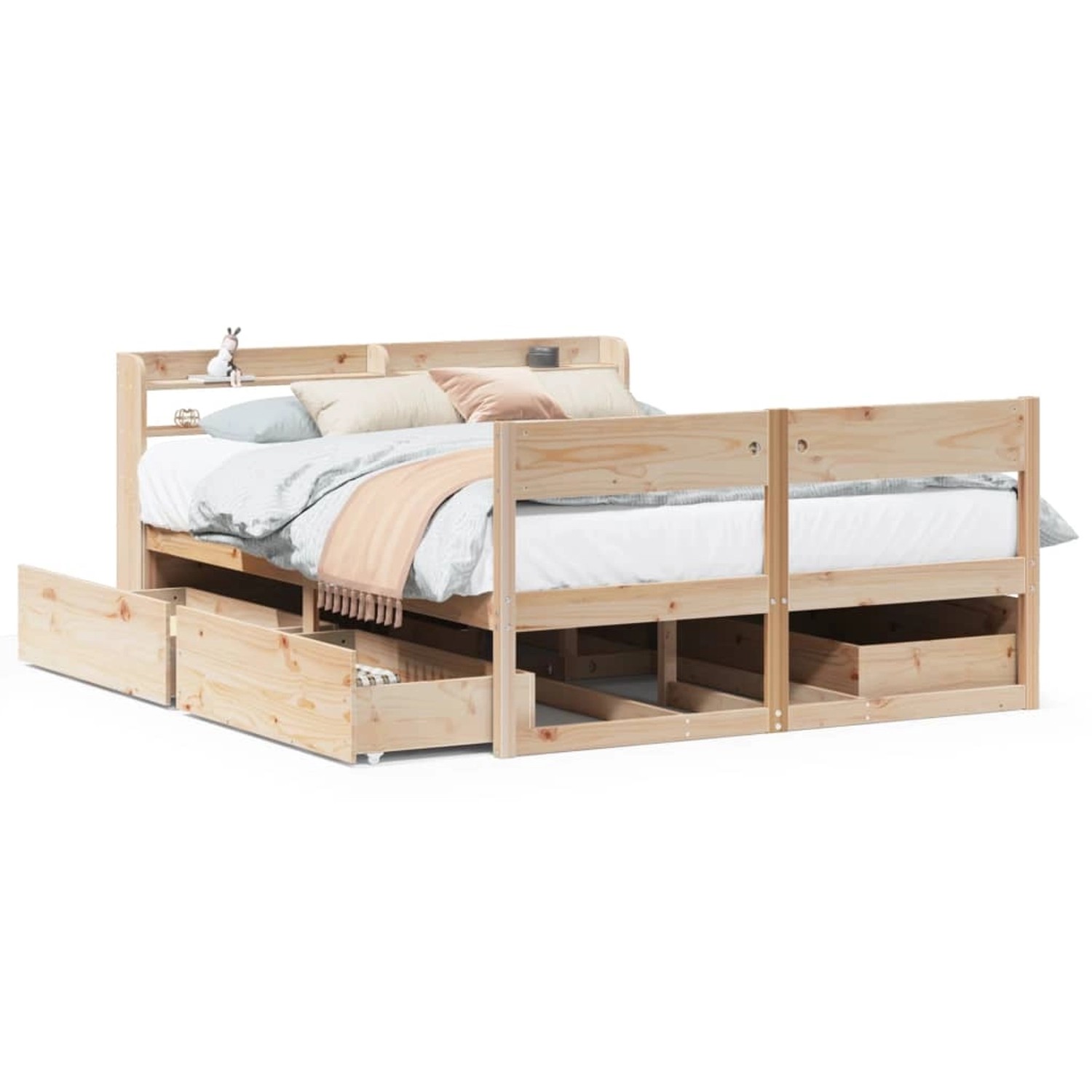 vidaXL Massivholzbett ohne Matratze 150x200 cm Kiefernholz 3307119 günstig online kaufen