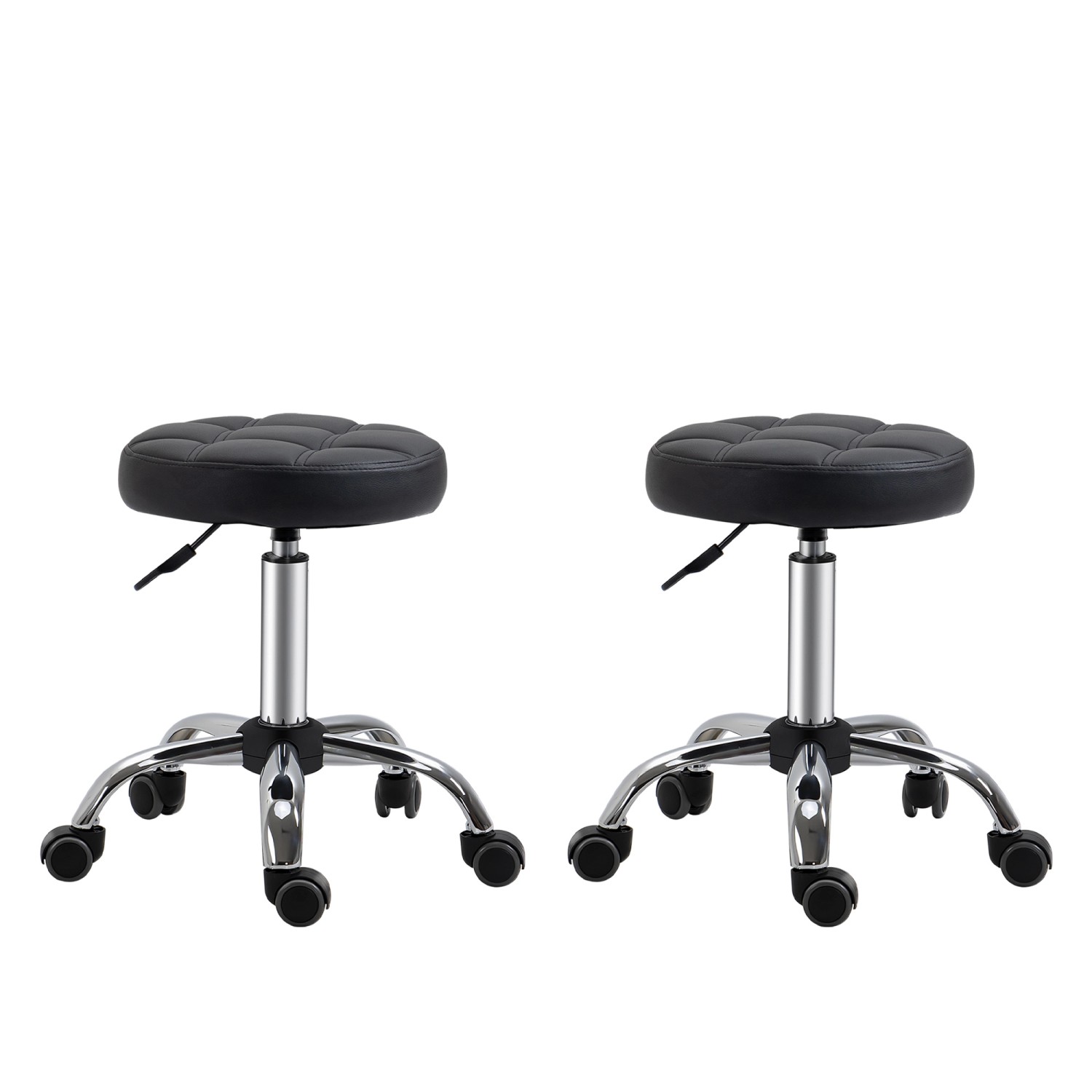 HOMCOM Salon Hocker Kunstleder Schaumstoff Schwarz 35,5 x 63H cm günstig online kaufen