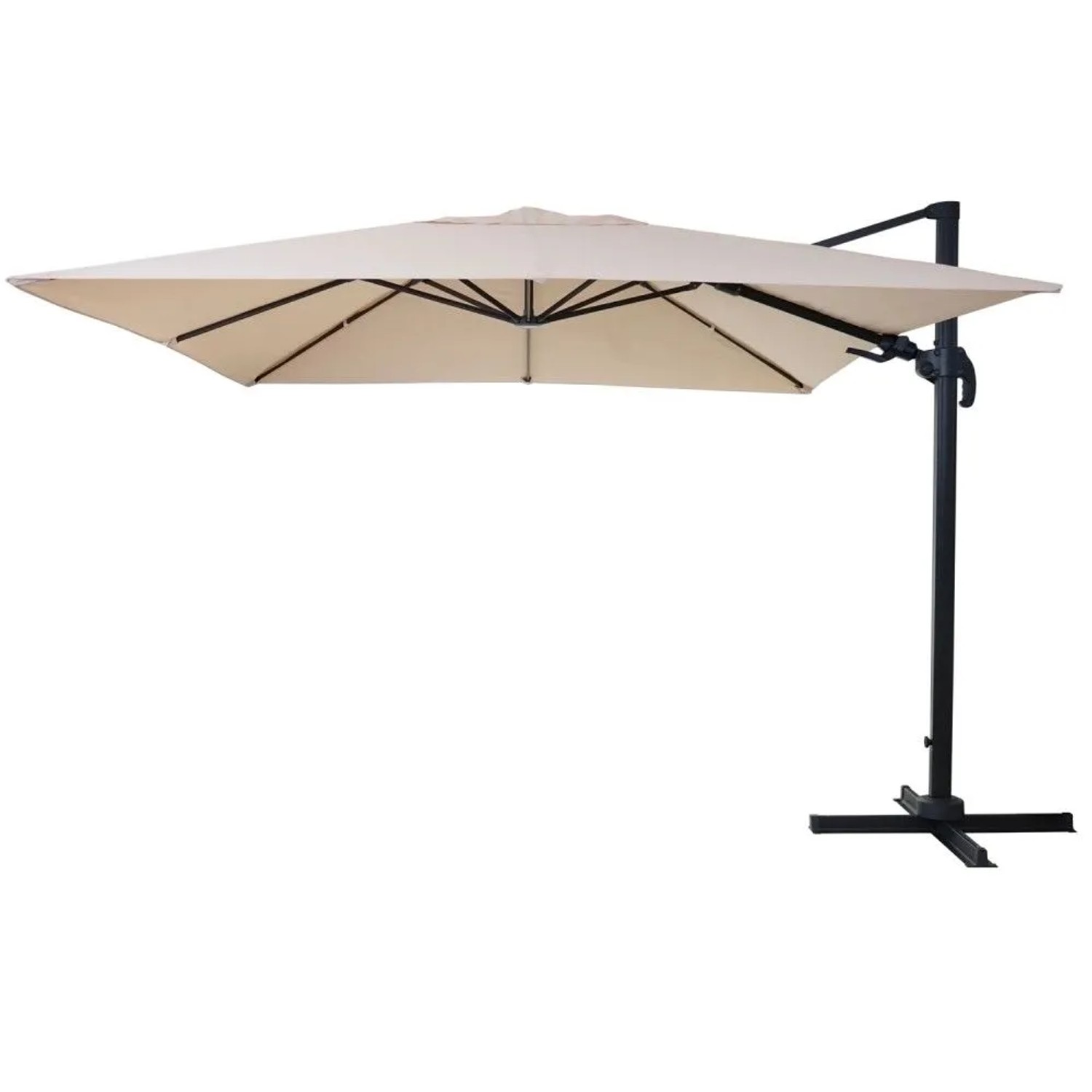 MCW Ampelschirm A96 3x3m Alu/Stahl Creme ohne Ständer
