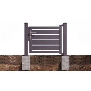 GEWA Aluminium Gartentor Tor Sichtschutz H1200 x B1200 mm Anthrazit mit 100 mm Paneelen und 20 mm Paneelenspalt Pforte
