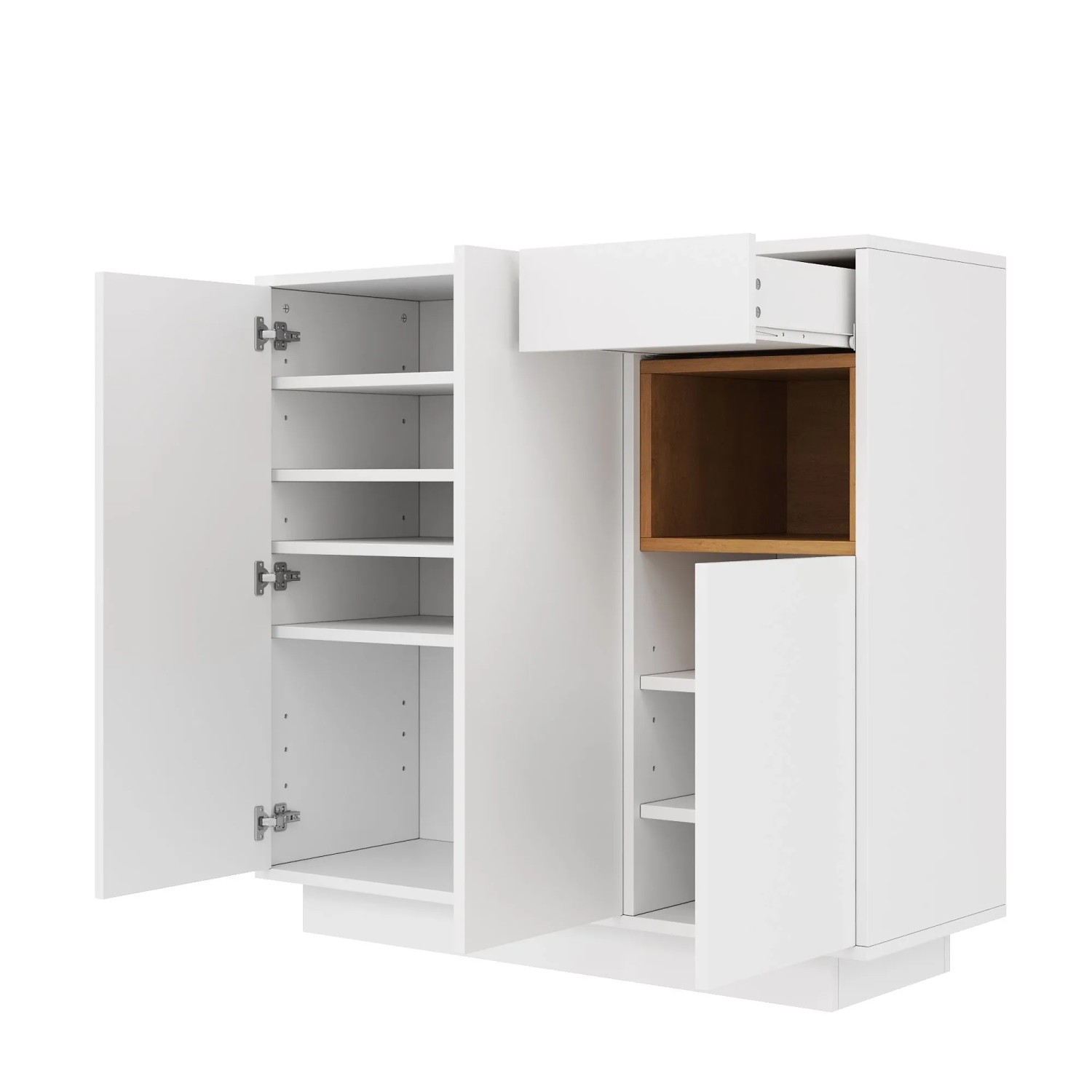 Okwish Schuhschrank Mit Schublade Eingang 105x39x100cm Weiß Natur
