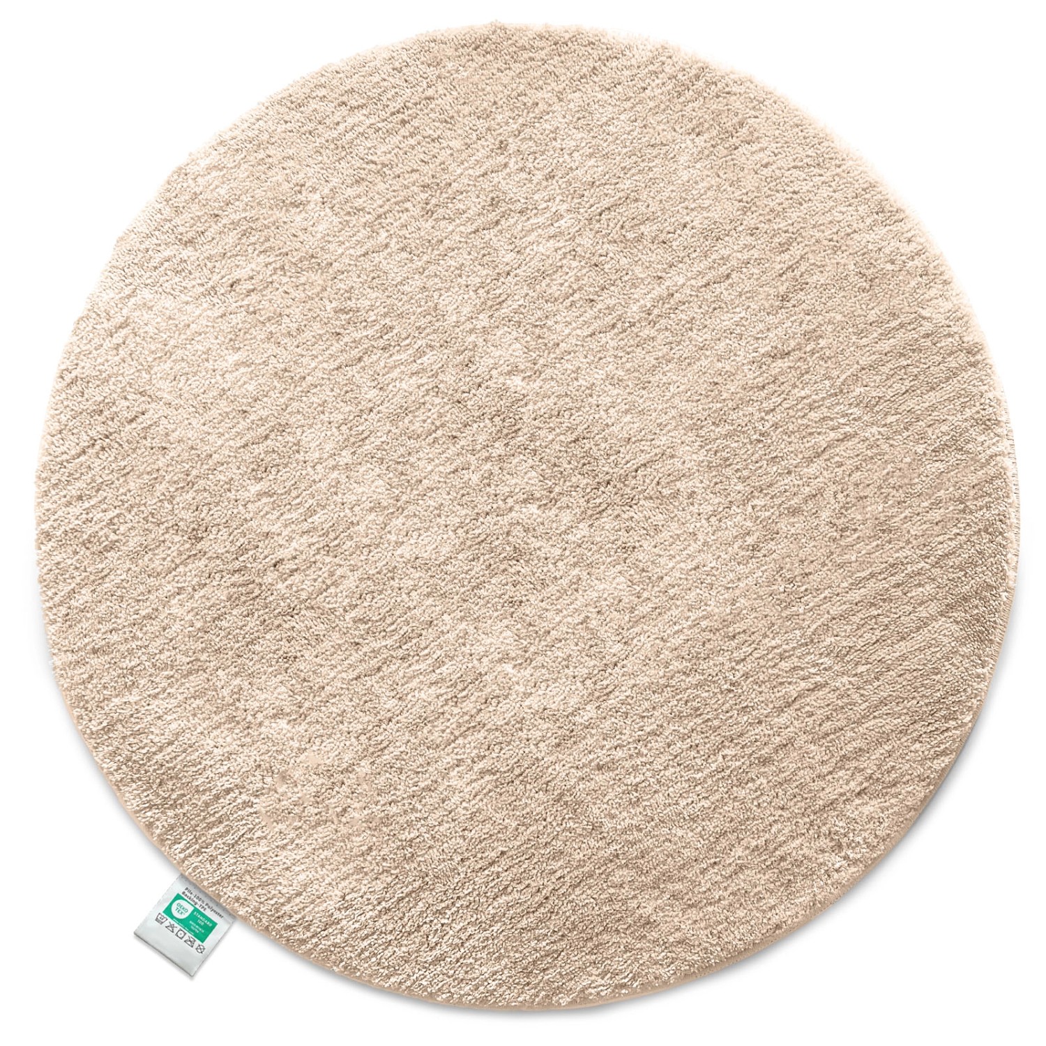 KARAT Badematte SKY Runder Badteppich Flauschig in Beige Durchmesser 95 cm günstig online kaufen