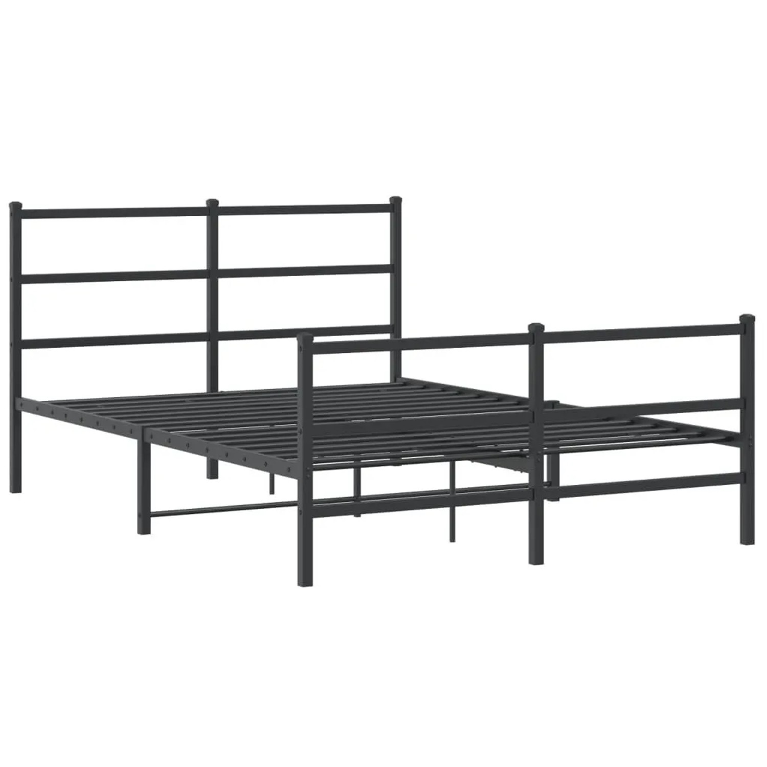 vidaXL Bettgestell mit Kopf- und Fußteil Metall Schwarz 135x190 cm 355382 günstig online kaufen