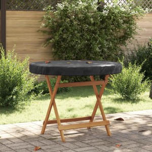 Schwarze vidaXL Schutzhülle für Gartentisch, 112x112x10 cm, aus Oxford Stoff.