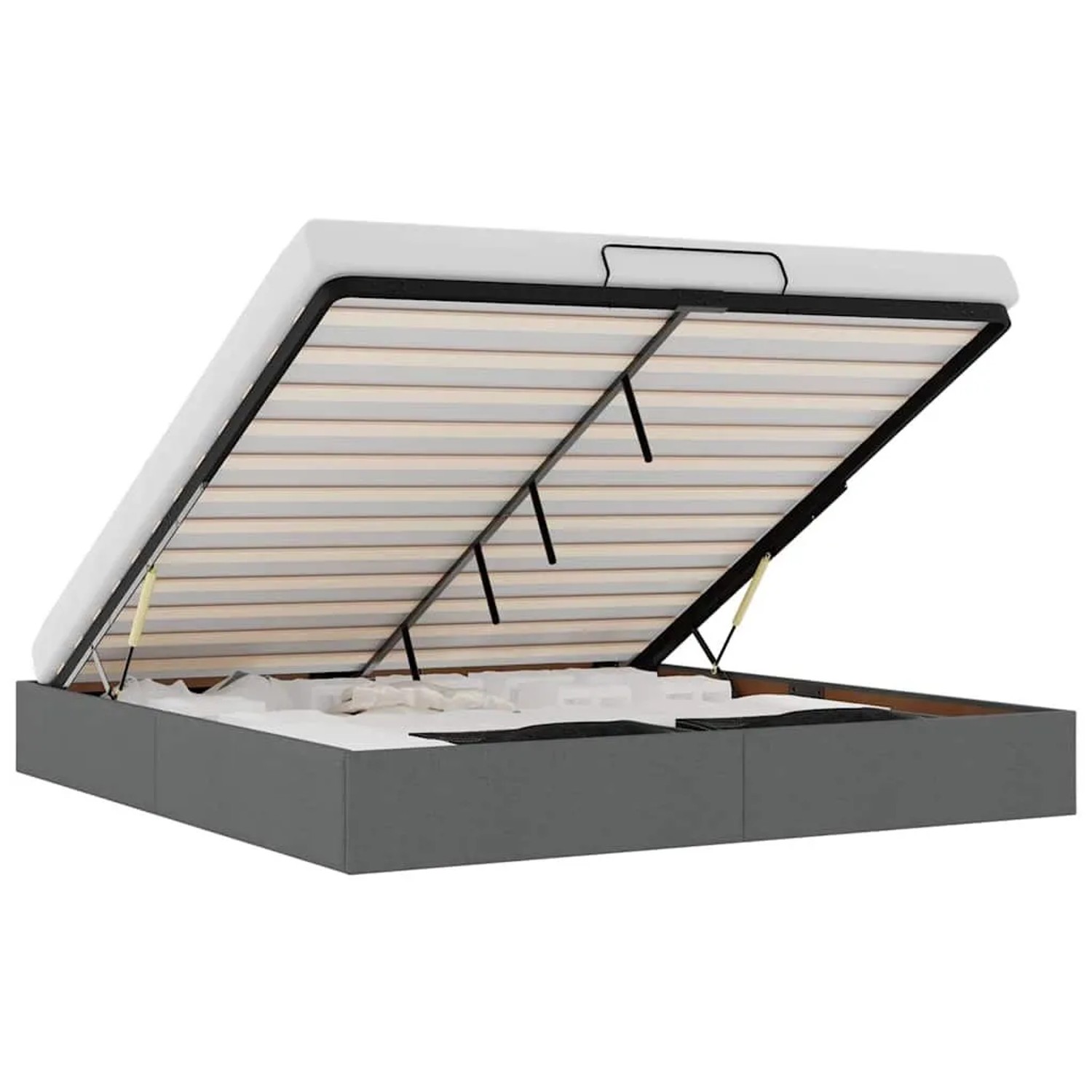 vidaXL Ottoman-Bett ohne Matratze Dunkelgrau 180x200 cm Stoff 3310897