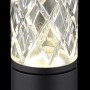 Globo Lunki LED-Tischleuchte, 19 cm, schwarz matt, mit klarem Acryl-Schirm.