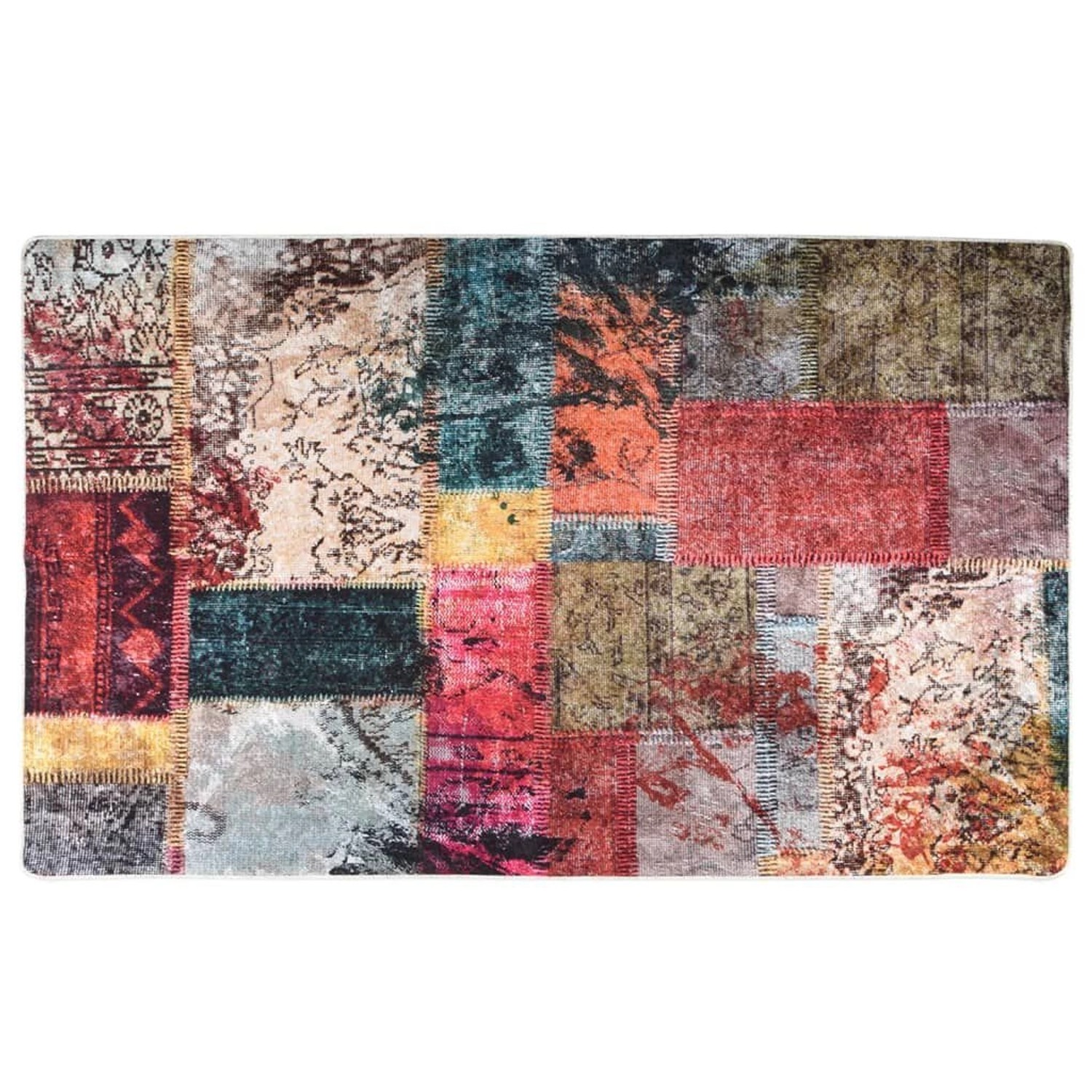 vidaXL Teppich Waschbar Patchwork Mehrfarbig 120x170 Cm Rutschfest 1908209 günstig online kaufen