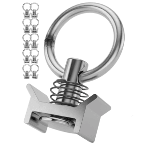 TRAILERKRAFT Airlineschienen Fittinge, 10er Set, Metall Zurrösen mit Ring und Feder, 1000 daN, für Anhänger.