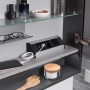 Fackelmann Ablage für Glasboden, silbergrau, im Spiegelschrank mit Accessoires.
