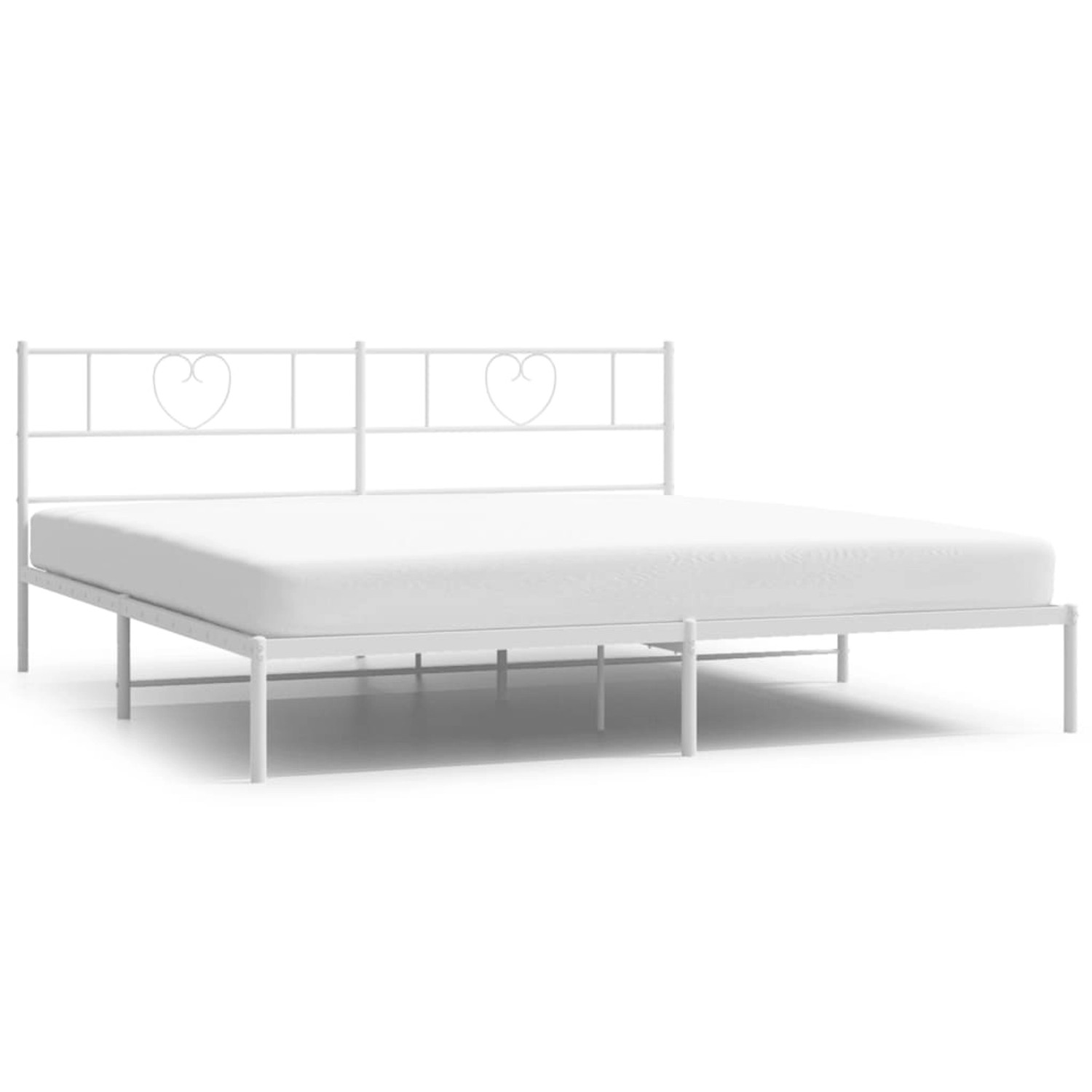 vidaXL Bettgestell mit Kopfteil Metall Weiß 193x203 cm Modell 91887120 günstig online kaufen