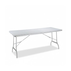 Relaxdays Gartentisch Stahl Kunststoff Weiß Klappbar 72 cm x 178 cm x 74 cm 13,1 kg