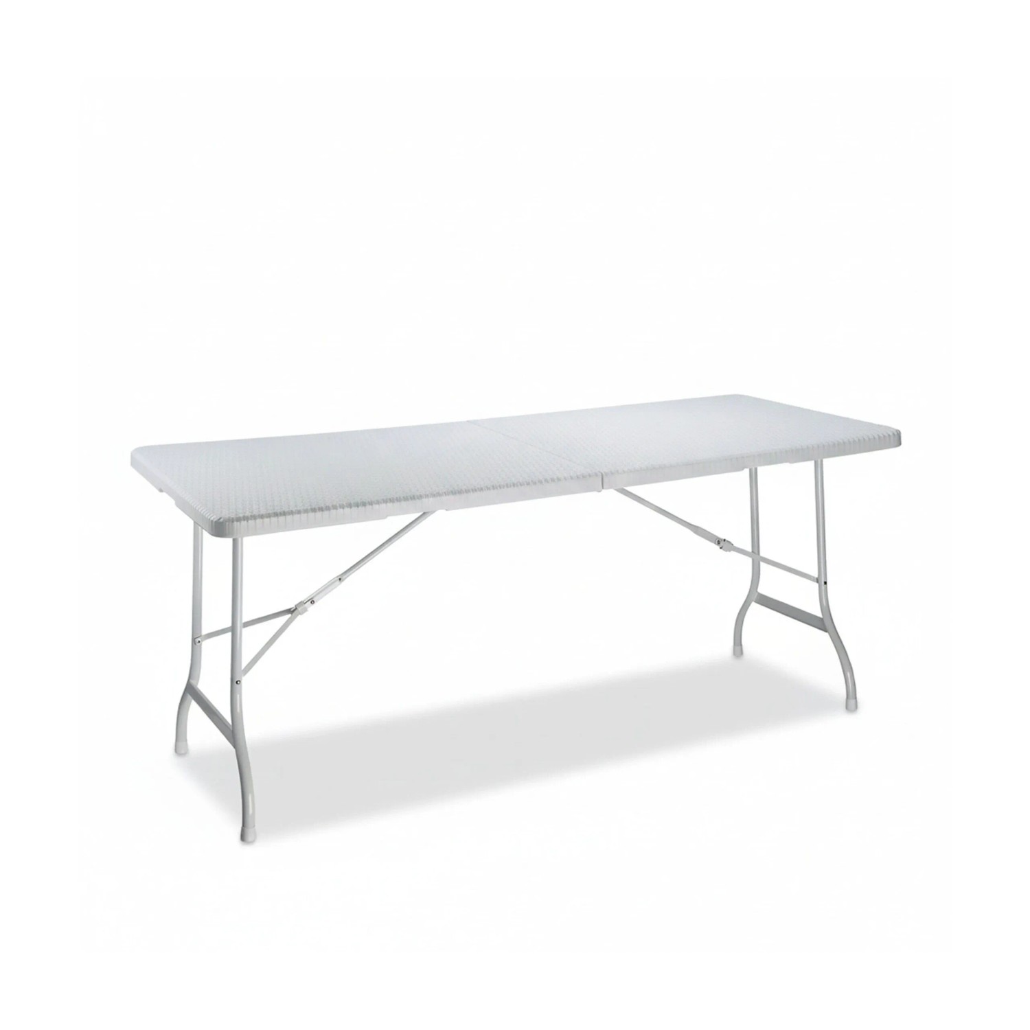 Relaxdays Gartentisch Stahl Kunststoff Weiß Klappbar 72 cm x 178 cm x 74 cm 13,1 kg