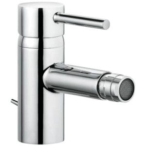 KLUDI BOZZ Bidetarmatur in Chrom mit Einhandmischer und Ablaufgarnitur.