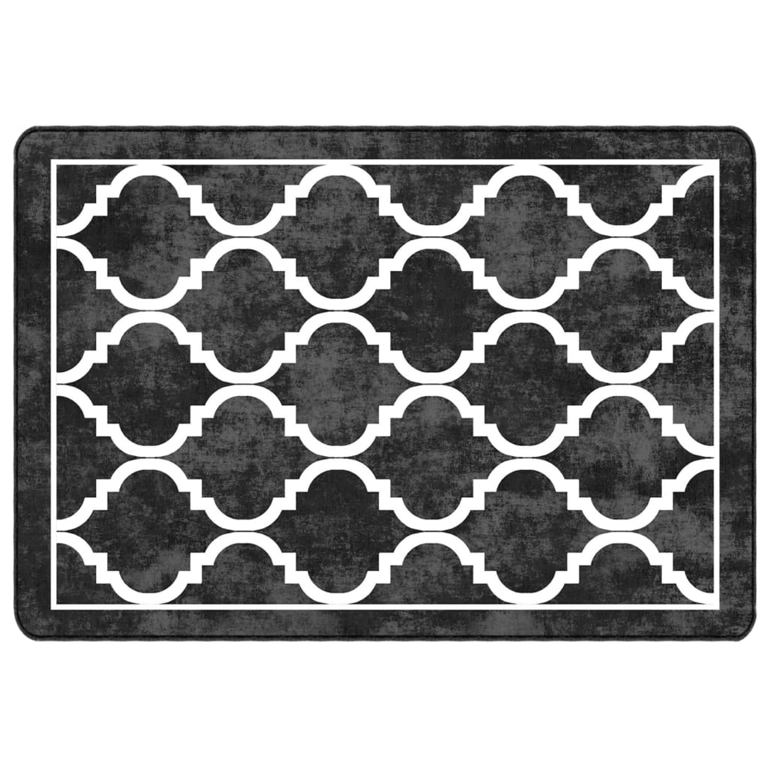vidaXL Teppich Waschbar Schwarz Und Weiß 120x180 Cm Rutschfest 1928087 günstig online kaufen