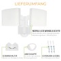 Lieferumfang: NORSU LED Strahler mit Bewegungsmelder, Eckwandhalter, Abdeckkappe, Schrauben und Dübel.