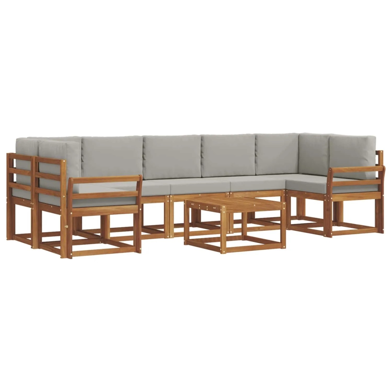 Thumbnail - vidaXL Outdoor-Sofagarnitur mit Kissen 8 Stk Natur und Hellgrau 3366149