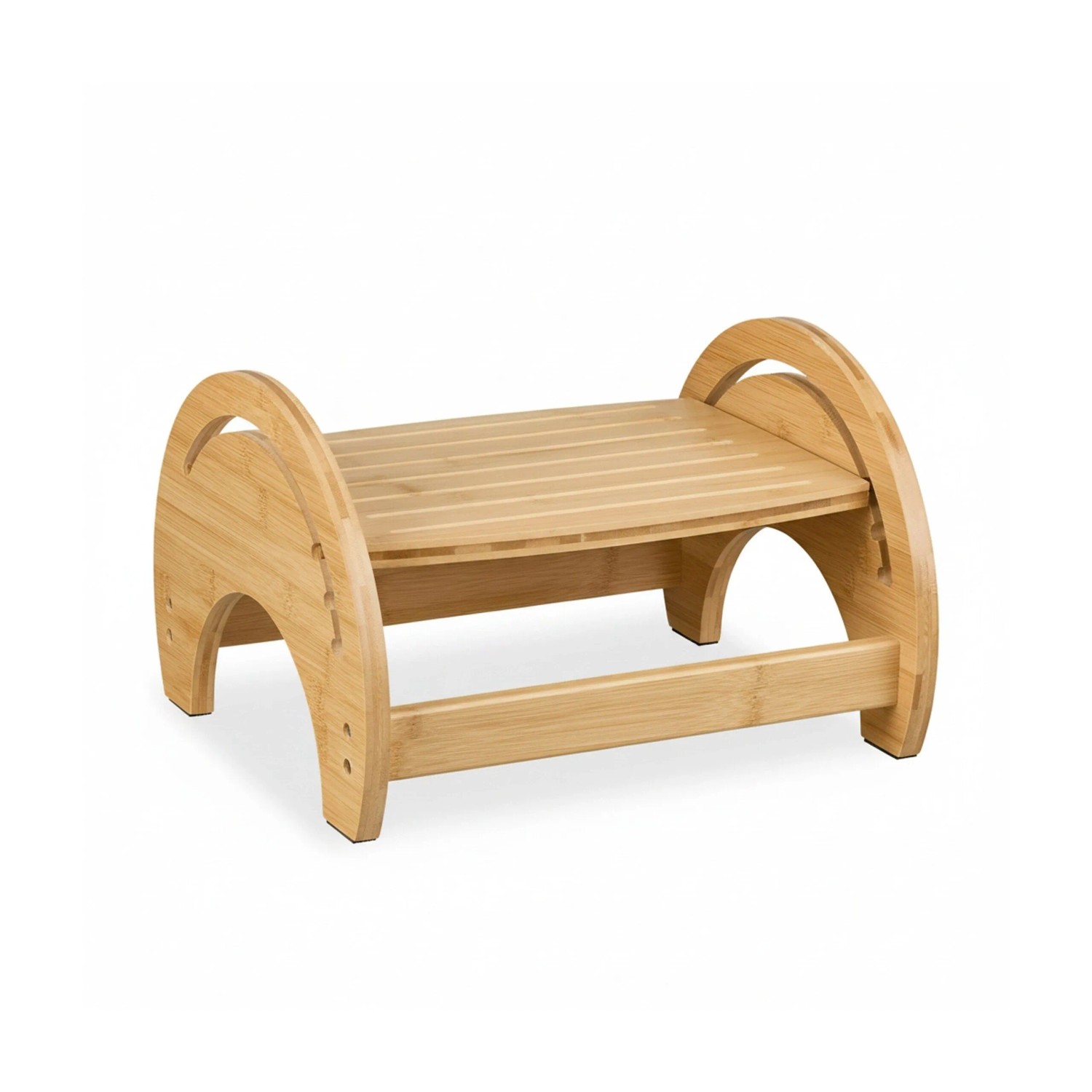Relaxdays Toilettenhocker Bambus Natur Verstellbar Rutschfest 23 cm x 36 cm x 32 cm 1,9 kg