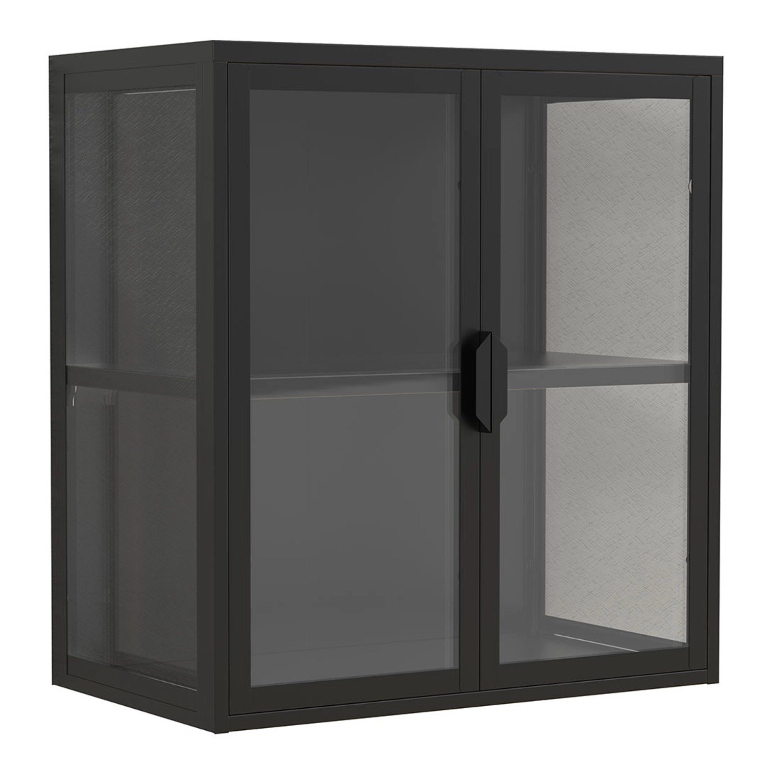 ebuy24 FlokasVS Vitrinenschrank Wandhängend 2 Türen Schwarz günstig online kaufen