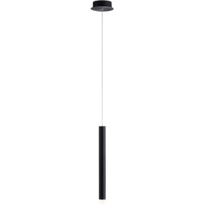 Schwarze LED-Pendelleuchte Bruno, 1-flammig, 15x120cm, schlankes Design.