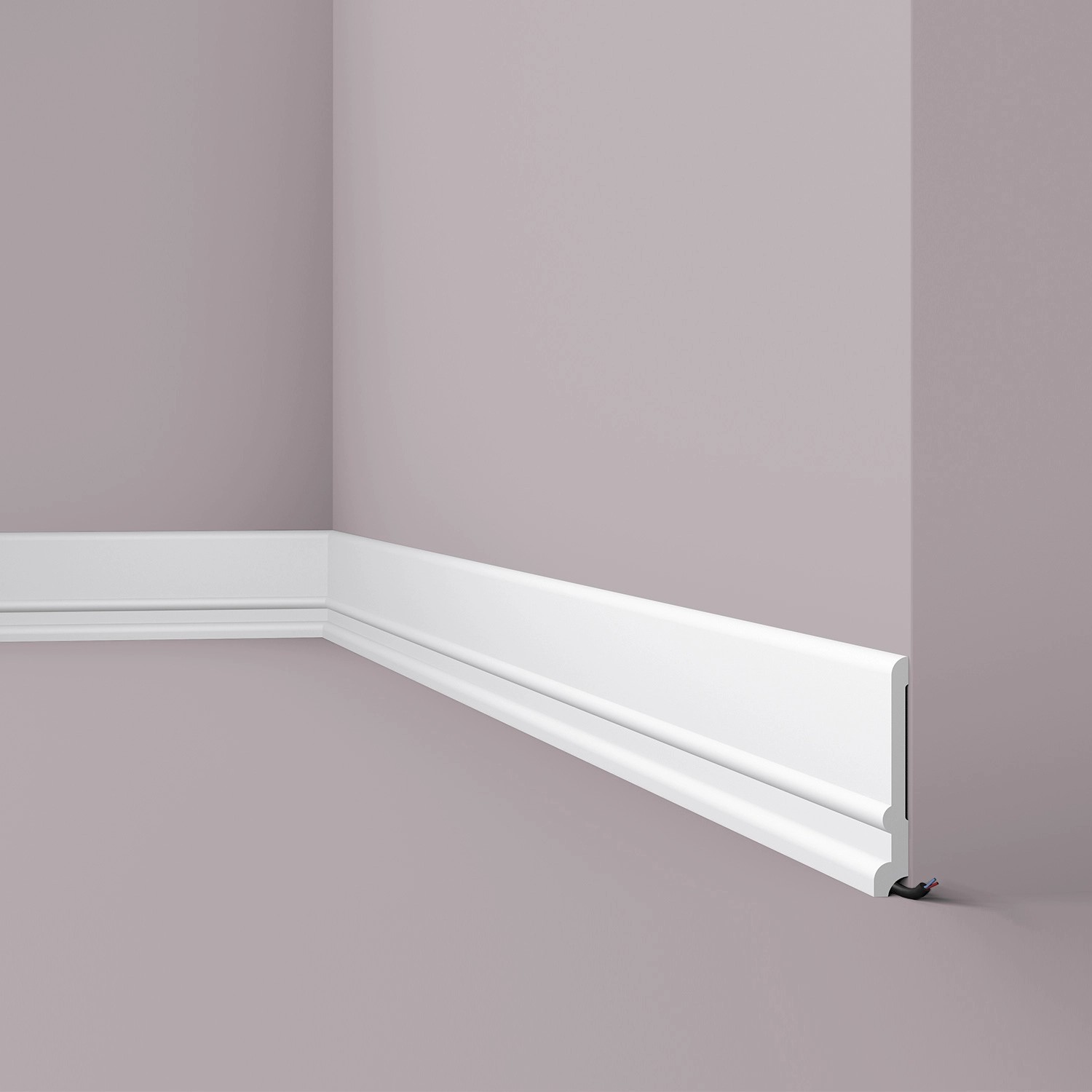 NOEL & MARQUET NMC FD21 WALLSTYL Sockelleiste Zierleiste Eckleiste 2 m 200 cm x 2 cm x 13 cm Weiß