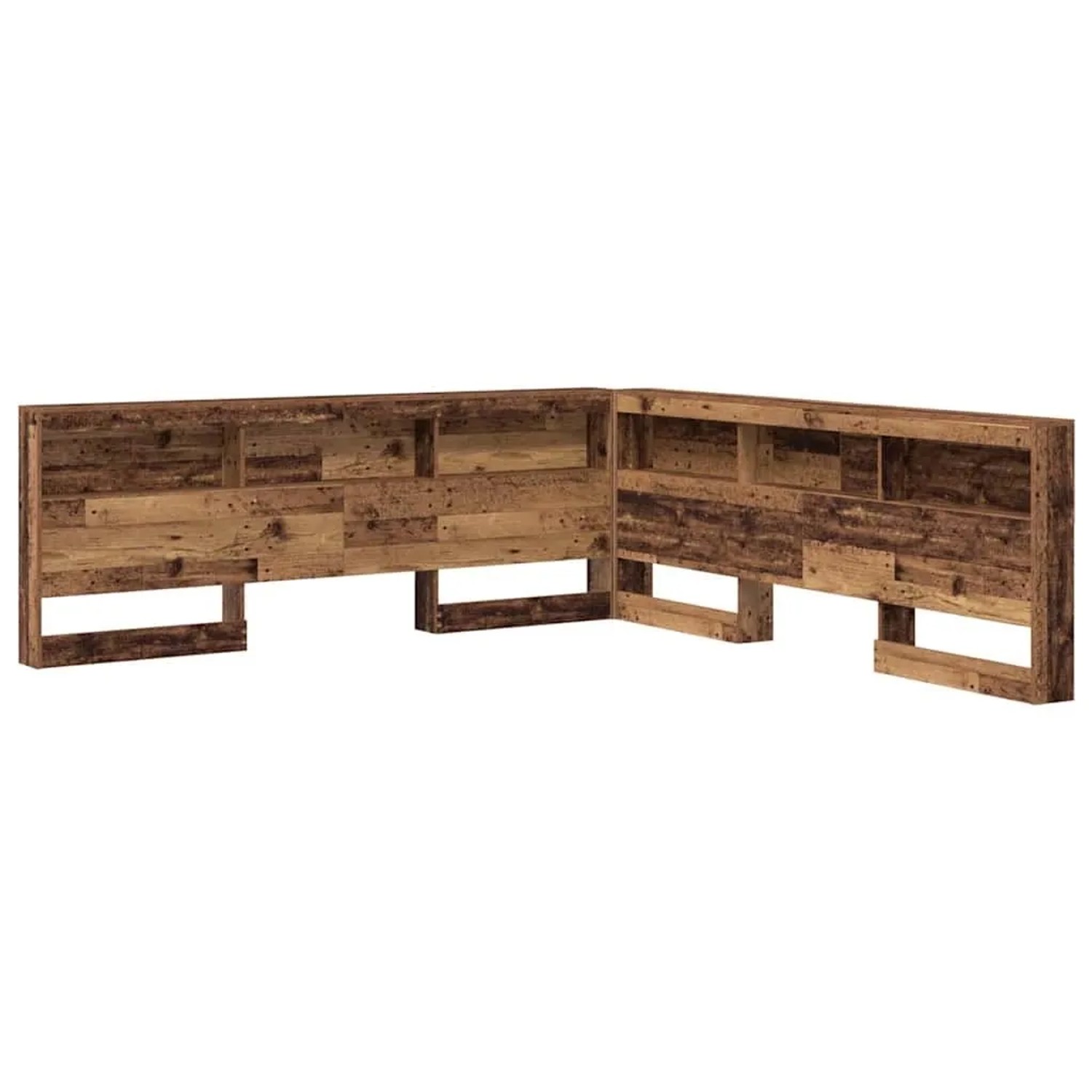 vidaXL Aufbewahrungskopfteil mit Regal Altholz 180 cm Holzwerkstoff 3335515