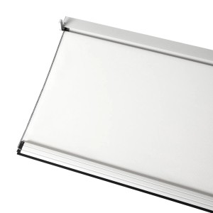 Weiße MCW Seitenwand für 3x3m Pergola, Rollo für Wind- und Insektenschutz.