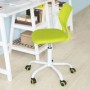 Grüner SoBuy FST64-GR Kinder-Drehstuhl, höhenverstellbar, mit gepolstertem Sitz, ergonomischer Lehne und Rollen.