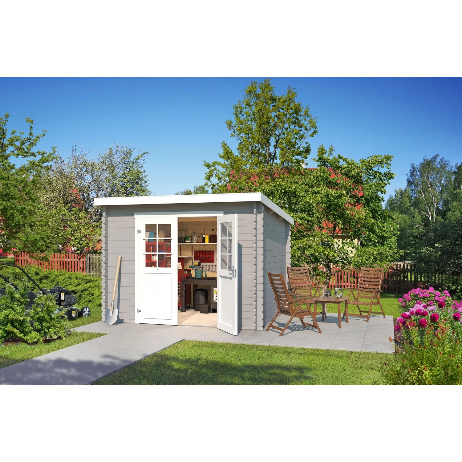 Lasita Gartenhaus San Jose 230 Lichtgrau 275 cm x 230 cm