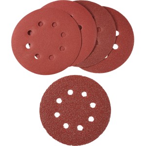 LUX Schleifauflagen-Set für Exzenterschleifer, Ø 125mm, 5-teilig, verschiedene Körnungen.
