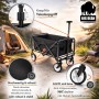 BigDean Bollerwagen Faltbar bis 80kg Schwarz Kompakter Transportwagen Klappbar Handwagen für Camping Einkäufe Garten Festival Ausflüge_6