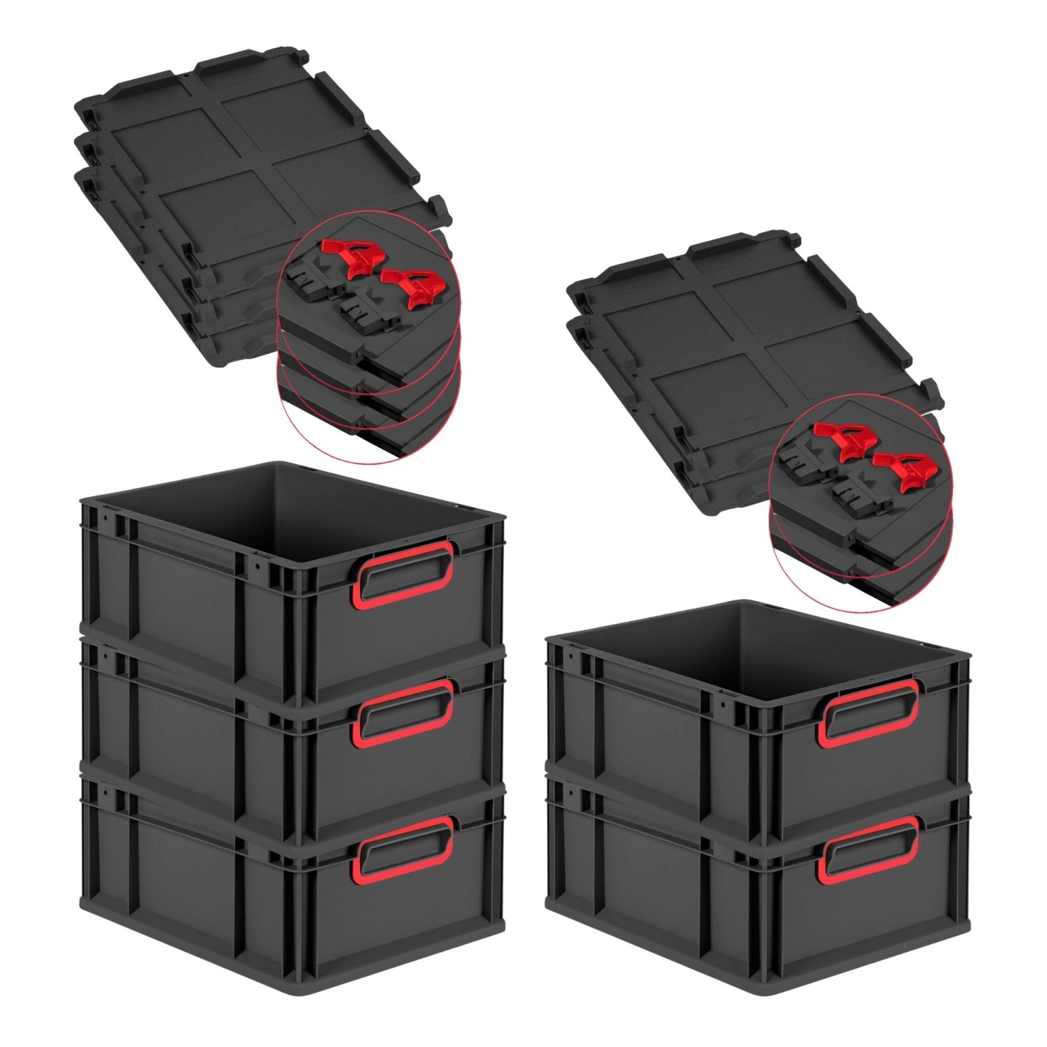 PROREGAL SuperSparSet 5x Eurobox Nextgen Color Mit Scharnierdeckel HxBxT 17 günstig online kaufen