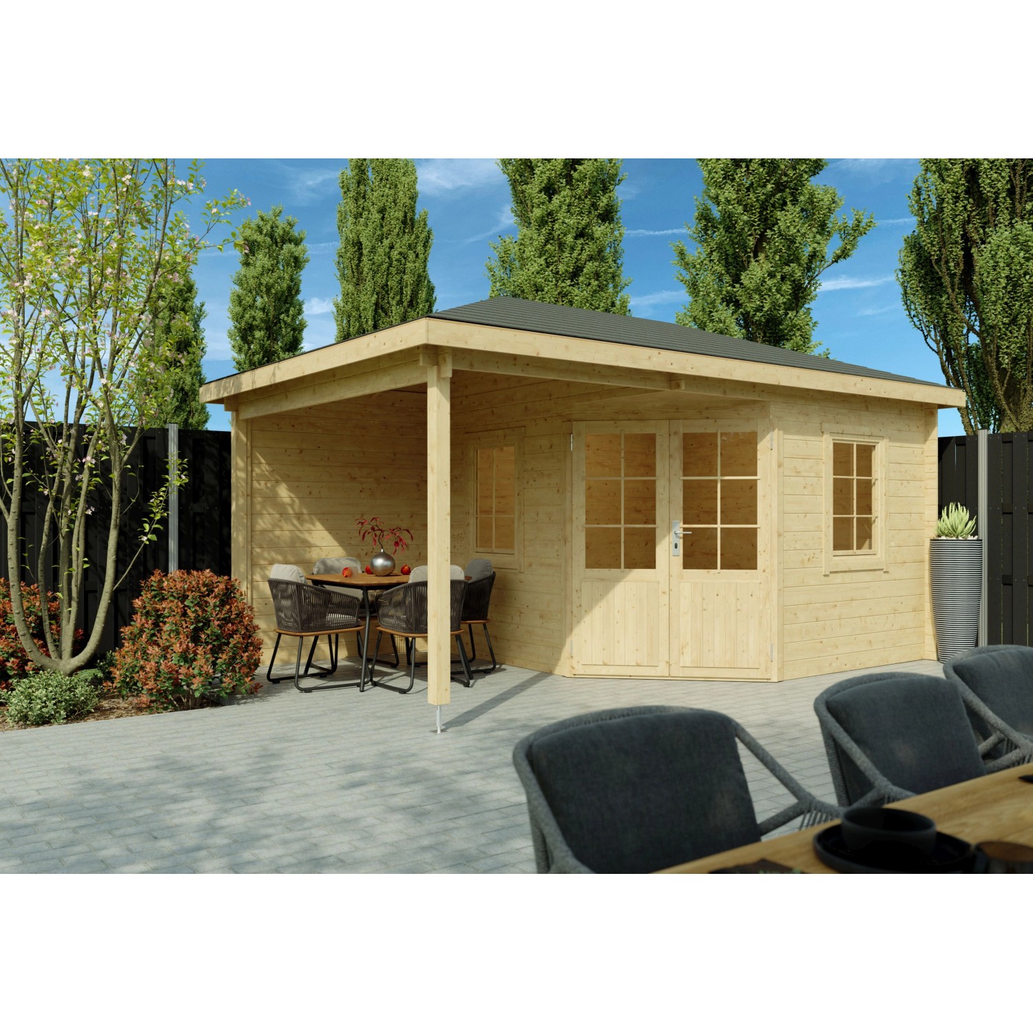 Fjordholz 5-Eck Gartenhaus Modell Evelyn 3B günstig online kaufen