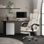 Beiger, ergonomischer ML-Design Bürostuhl mit verstellbarer Rückenlehne und Beinauflage.