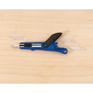 LUX Präzisionsmesser Classic mit blauer Griff und verschiedenen Klingen.