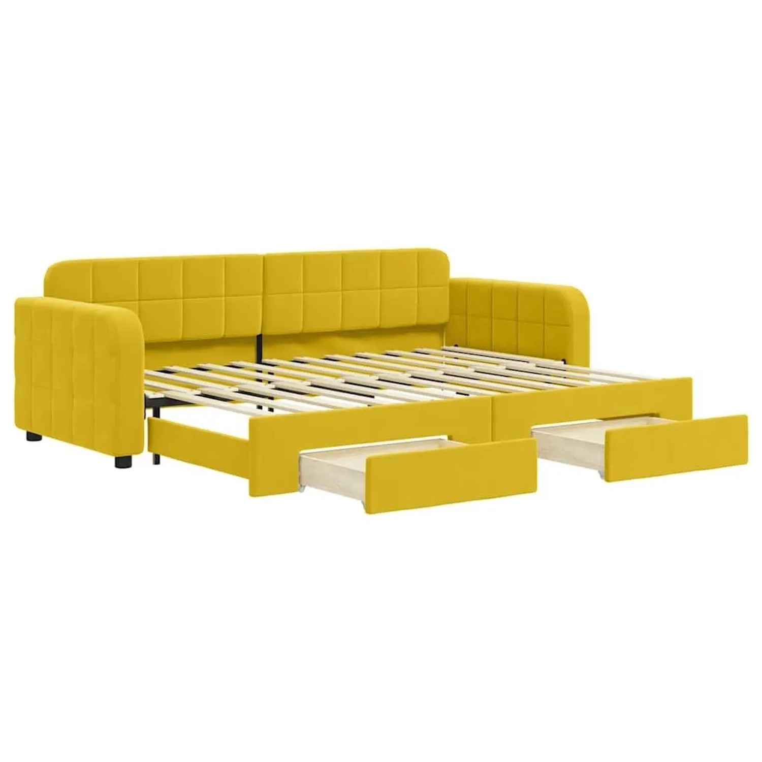 vidaXL Tagesbett Ausziehbar mit Schubladen Gelb 80x200 cm Samt 3196975 günstig online kaufen