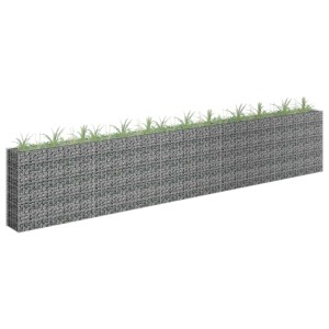 DELUKE Gabionen Hochbeet ROON Aus Stahl 450x30x90cm Steinkorb Gabionengitter Ziergabione Steingabione