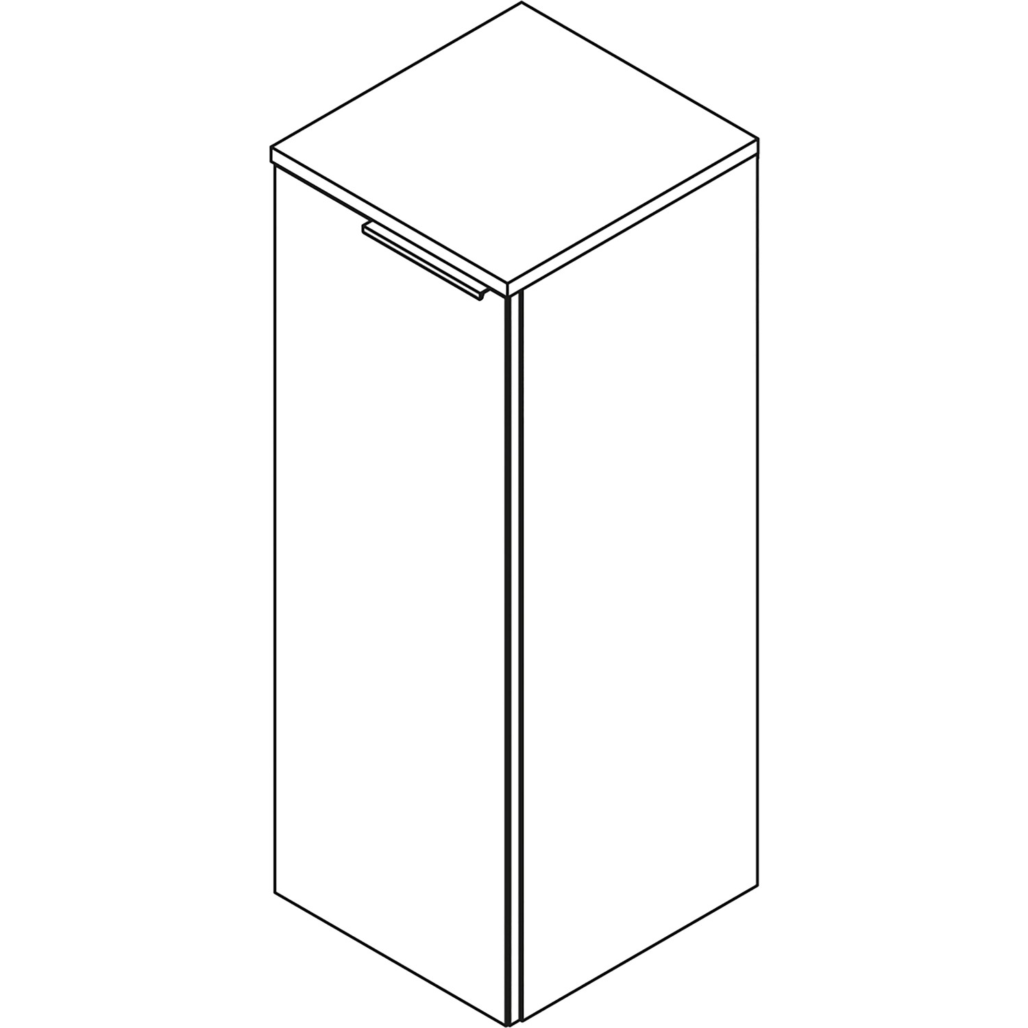 Fackelmann Hängeschrank B.Brillant, 30 cm, Asteiche/Anthrazit Glas, Bad-Hängeschrank
