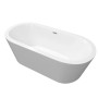 Freistehende, weiße Tronitechnik Badewanne Piperi aus Acryl, 168x80x60 cm.