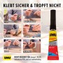 Uhu Sekundenkleber Supergel 3g: Gelartiger Kleber für Porzellan, Kunststoff, Metall, Gummi, Holz und Keramik.