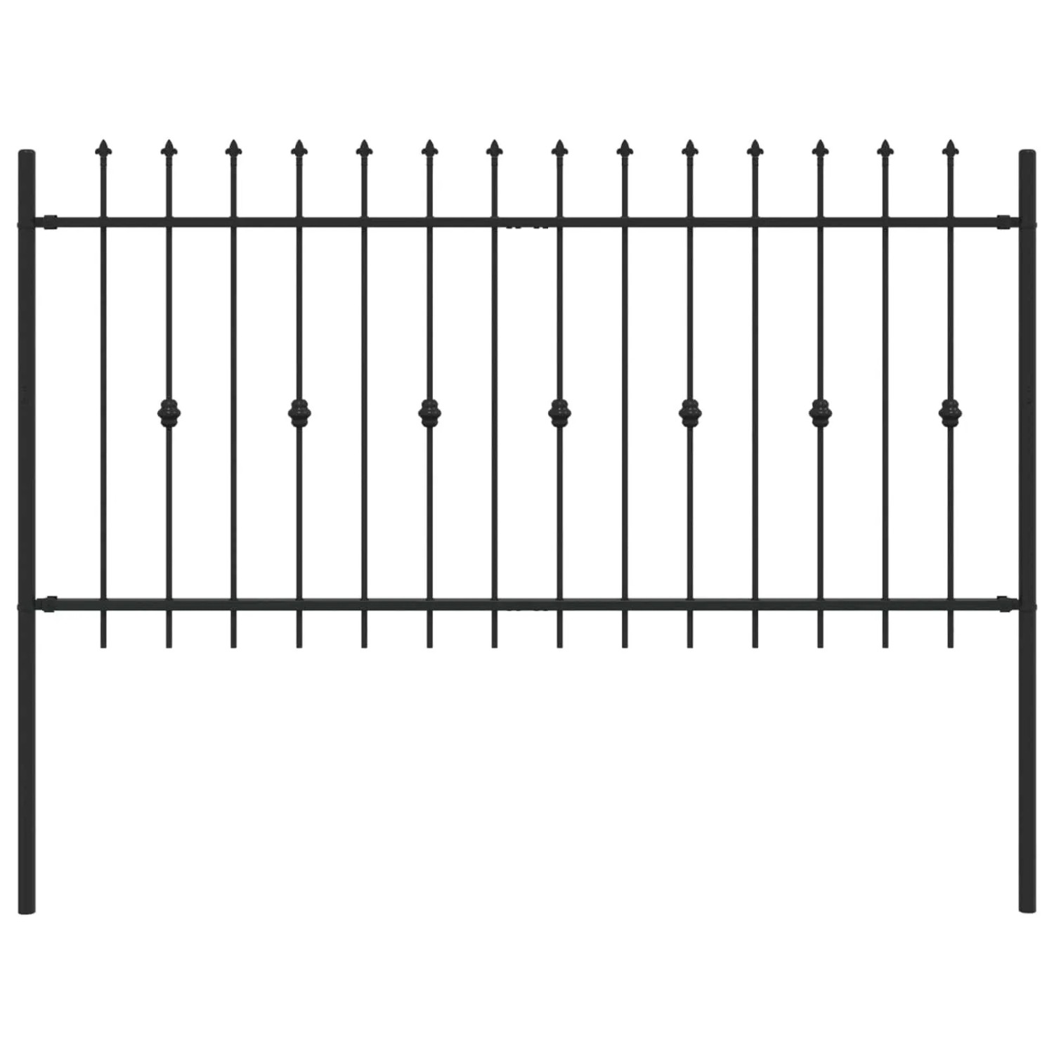 vidaXL Spießzaun Schwarz 200 x 150 cm Pulverbeschichteter Stahl 42030082