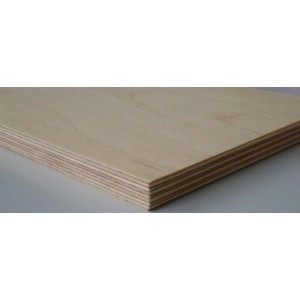 Multiplexplatte Birke, 120x60x0,6 cm, wasserfest verleimt, für Möbelbau & Regalböden.