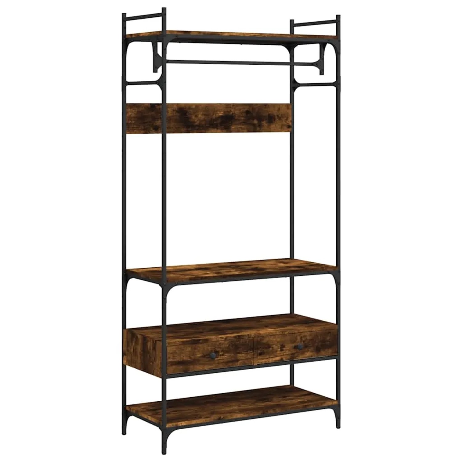 vidaXL Kleiderständer mit Schubladen Räuchereiche 89x39x184,5 cm 838955