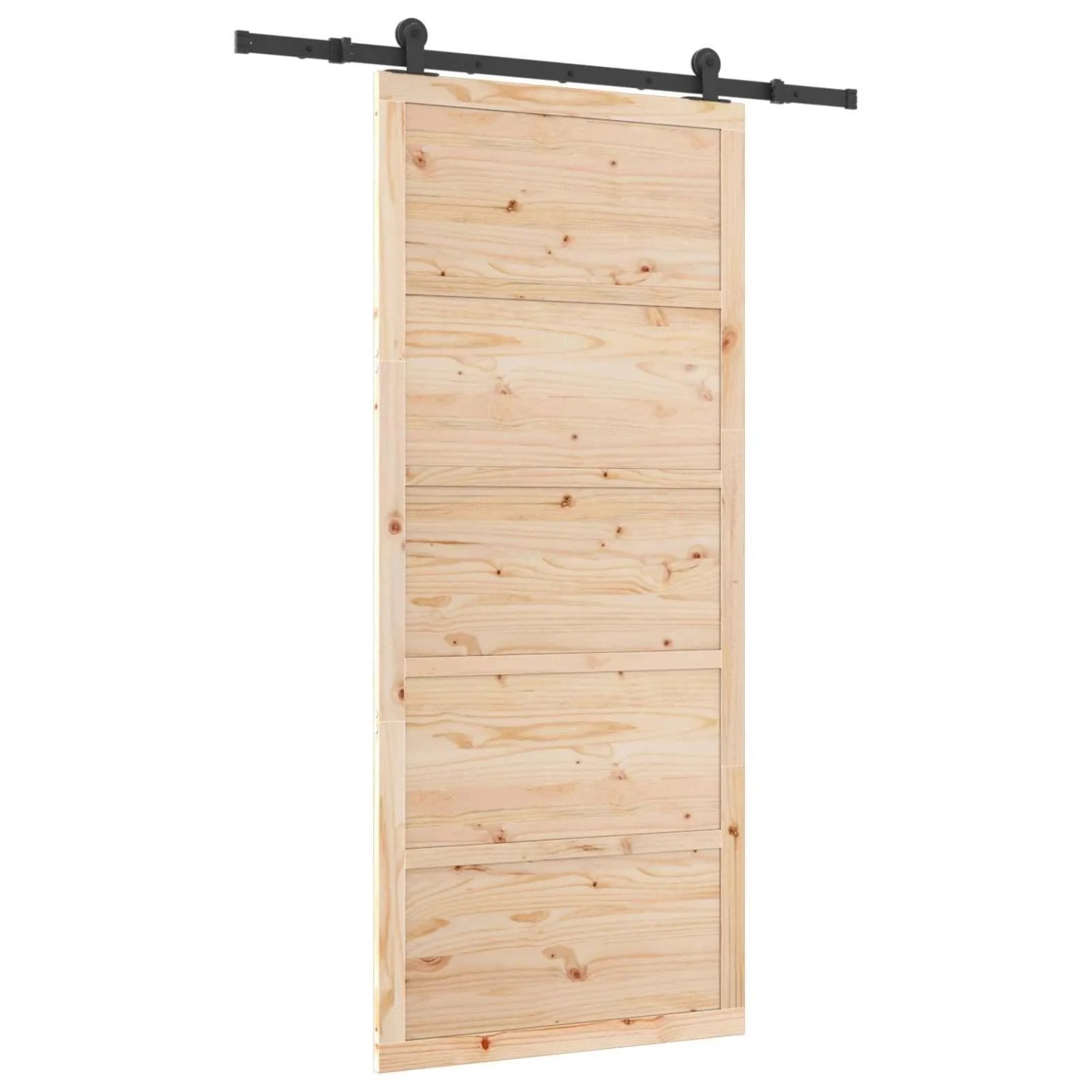 vidaXL Schiebetür Natur 80 x 208 cm Massives Kiefernholz 3445634