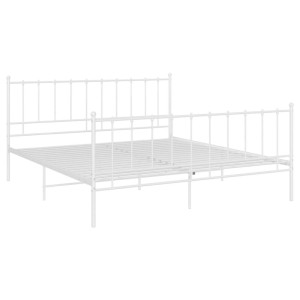 vidaXL Bett Weiß Metall 140x200 cm 324956