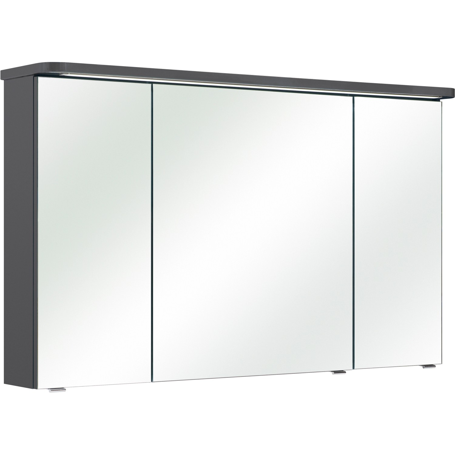 Pelipal Spiegelschrank Serie 4005 Quarzgrau Hochglanz 120 cm mit Softclose Türen