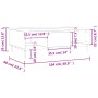 vidaXL Couchtisch Grau Sonoma, 104x60x35 cm, Holzwerkstoff, Modell 3 mit Maßangaben.