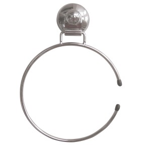 MSV Handtuchhalter Ringform mit Saugnapf, Edelstahl Stahl, Badaccessoire.