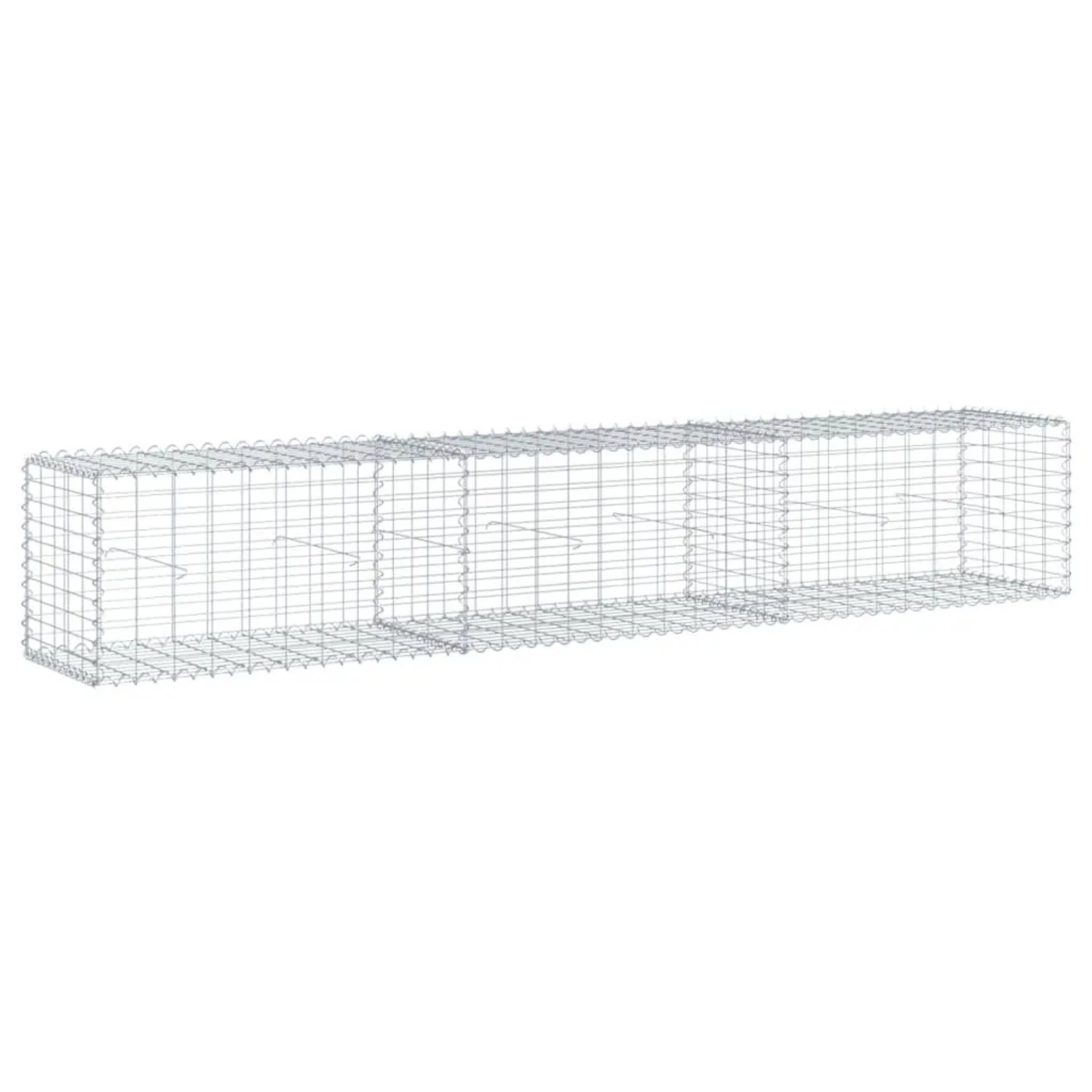 vidaXL Gabione mit Deckel 300x50x50 cm Verzinktes Eisen 3295134
